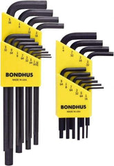 Bondhus - 22 Piece L-Key Hex Key Set - Hex Range 0.05 to 5/16", Protanium High Torque Steel - Apex Tool & Supply