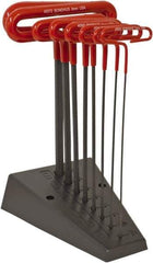 Bondhus - 8 Piece T-Handle Cushion Grip Hex Key Set - Hex Range 2 to 10mm, Protanium High Torque Steel - Apex Tool & Supply