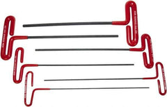 Bondhus - 6 Piece T-Handle Cushion Grip Hex Key Set - Hex Range 2 to 6mm, Protanium High Torque Steel - Apex Tool & Supply
