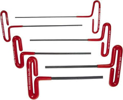 Bondhus - 6 Piece T-Handle Cushion Grip Hex Key Set - Hex Range 2 to 6mm, Protanium High Torque Steel - Apex Tool & Supply