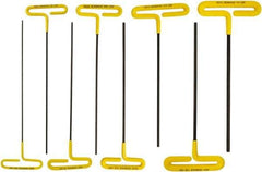 Bondhus - 8 Piece T-Handle Cushion Grip Hex Key Set - Hex Range 3/32 to 1/4", Protanium High Torque Steel - Apex Tool & Supply