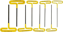 Bondhus - 8 Piece T-Handle Cushion Grip Hex Key Set - Hex Range 3/32 to 1/4", Protanium High Torque Steel - Apex Tool & Supply