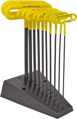 Bondhus - 10 Piece T-Handle Cushion Grip Hex Key Set - Hex Range 3/32 to 3/8", Protanium High Torque Steel - Apex Tool & Supply