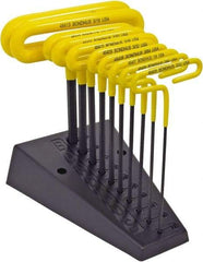 Bondhus - 10 Piece T-Handle Cushion Grip Hex Key Set - Hex Range 3/32 to 3/8", Protanium High Torque Steel - Apex Tool & Supply