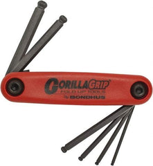 Bondhus - 6 Piece Fold-Up Hex Key Set - Hex Range 2 to 6mm, Protanium High Torque Steel - Apex Tool & Supply