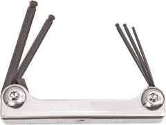 Bondhus - 5 Piece Fold-Up Ball End Hex Key Set - Hex Range 1.5 to 4mm, Protanium High Torque Steel - Apex Tool & Supply