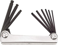 Bondhus - 9 Piece Fold-Up Ball End Hex Key Set - Hex Range 5/64 to 1/4", Protanium High Torque Steel - Apex Tool & Supply