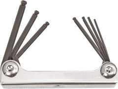 Bondhus - 7 Piece Fold-Up Ball End Hex Key Set - Hex Range 1/16 to 5/32", Protanium High Torque Steel - Apex Tool & Supply