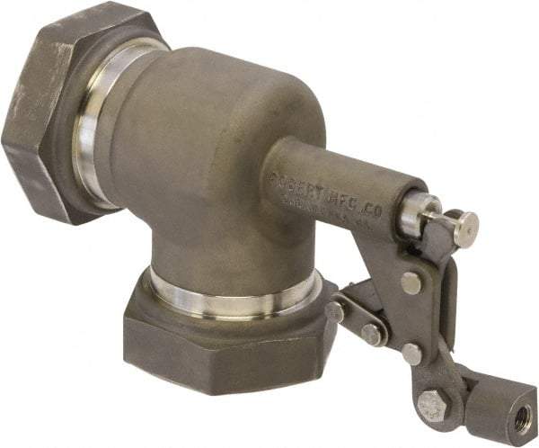 Control Devices - 1-1/4" Pipe, Stainless Steel, Angle Pattern-Single Seat, Mechanical Float Valve - 100 psi, FIP End Connections - Apex Tool & Supply