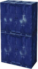 Eagle - 4 Door, 8 Shelf, Blue HDPE Stackable Safety Cabinet for Corrosive Chemicals - 72" High x 36" Wide x 22" Deep, Manual Closing Door, Hole for Lock, 48 Gal Capacity - Apex Tool & Supply