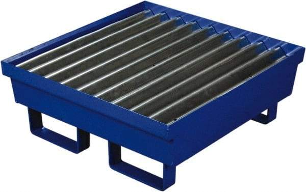 Eagle - 17 Gal Sump, 1,000 Lb Capacity, 1 Drum, Steel Spill Deck or Pallet - 27" Long x 25-3/4" Wide x 6" High, 1 Tank Drum Configuration - Apex Tool & Supply