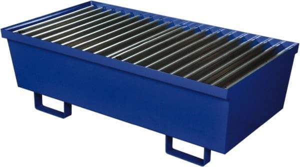 Eagle - 74 Gal Sump, 2,000 Lb Capacity, 2 Drum, Steel Spill Deck or Pallet - 27" Long x 51-1/4" Wide x 13" High, 2x2 Drum Configuration - Apex Tool & Supply
