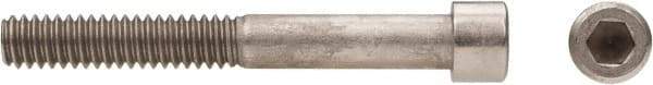 Made in USA - 1/4-20 UNC Hex Socket Drive, Socket Cap Screw - Grade 18-8 Stainless Steel, Uncoated, Partially Threaded, 2" Length Under Head - Apex Tool & Supply