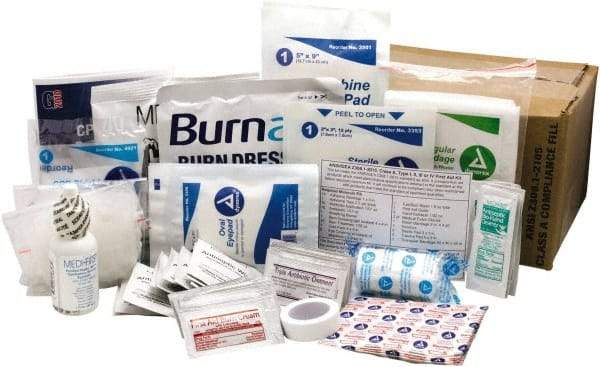 Medique - 62 Piece, 25 Person, Refill for Industrial First Aid Kit - Plastic Bag - Apex Tool & Supply