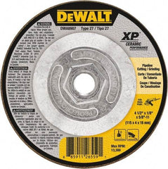 DeWALT - 24 Grit, 4-1/2" Wheel Diam, Type 27 Depressed Center Wheel - Coarse/Medium Grade, Ceramic, N Hardness, 13,300 Max RPM - Apex Tool & Supply