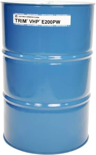 Master Fluid Solutions - Trim VHP E200PW, 54 Gal Drum Cutting & Grinding Fluid - Water Soluble, For Tapping, Reaming, Grinding - Apex Tool & Supply