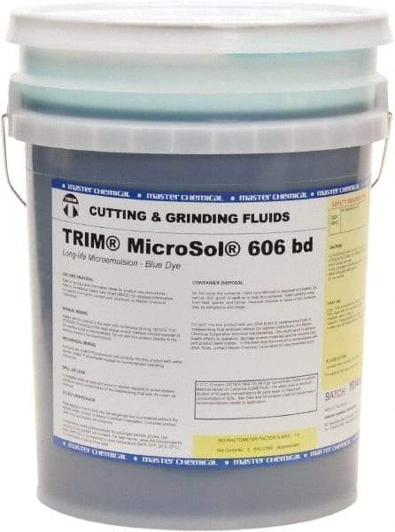 Master Fluid Solutions - Trim MicroSol 606 bd, 5 Gal Pail Cutting & Grinding Fluid - Semisynthetic - Apex Tool & Supply