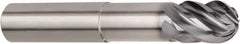 Kennametal - 5/8" Diam, 3/4" LOC, 6 Flute Solid Carbide Ball End Mill - AlTiN Finish, Single End, 6" OAL, 5/8" Shank Diam, Spiral Flute - Apex Tool & Supply