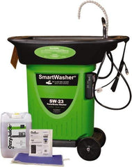 CRC - Free Standing Water-Based Mobile Parts Washer Kit - 25 Gal Max Operating Capacity, Plastic Tank, 42" Long x 45" Wide - Apex Tool & Supply