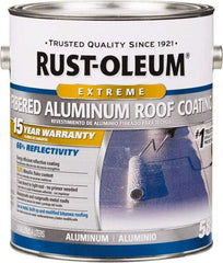 Rust-Oleum - 1 Gal Can Aluminum Fibered Aluminum Roof Coating - 50 Sq Ft/Gal Coverage, 397 g/L VOC Content, Mildew Resistant, Long Term Durability & Weather Resistance - Apex Tool & Supply