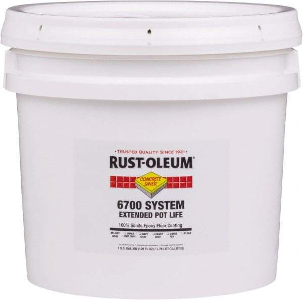 Rust-Oleum - 2 Gal Pail Silver Gray Epoxy Floor Coating - 100 Sq Ft/Gal Coverage, <100 g/L g/L VOC Content, Low Odor & Low VOC - Apex Tool & Supply