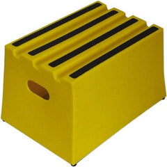 Diversified Plastics - 11-3/4" High x 13-5/8" Wide x 19-1/4" Deep, Yellow Step Stool - 500 Lb Capacity - Apex Tool & Supply