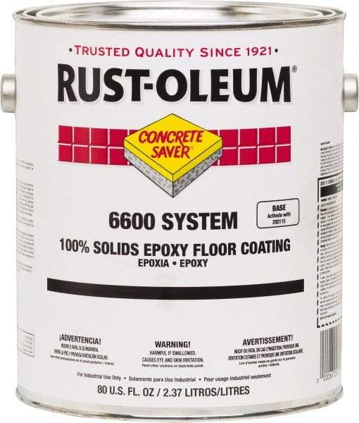 Rust-Oleum - 1 Gal Can Silver Gray 100% Solids Epoxy - 100 Sq Ft/Gal Coverage, <50 g/L VOC Content, Abrasion & Impact Resistance, Easy to Maintain, Durable, Withstands Intermittent Chemical Spills & Low-Viscosity Formula - Apex Tool & Supply