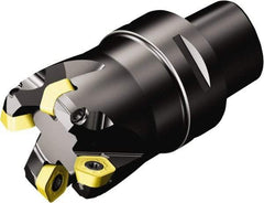 Sandvik Coromant - 0.9252" Cut Diam, 1.2598" Arbor Hole, 0.0787" Max Depth of Cut, 19° Indexable Chamfer & Angle Face Mill - 3 Inserts, 419R-1405 Insert, Right Hand Cut, Through Coolant, Series CoroMill 419 - Apex Tool & Supply