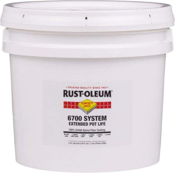 Rust-Oleum - 2 Gal Pail Light Gray Epoxy Floor Coating - 100 Sq Ft/Gal Coverage, <100 g/L g/L VOC Content, Low Odor & Low VOC - Apex Tool & Supply