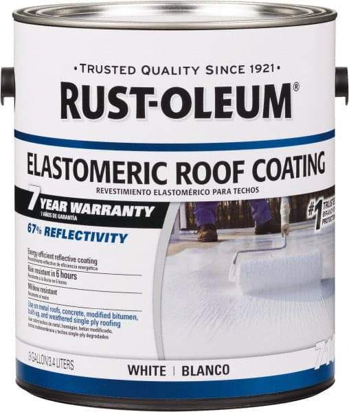 Rust-Oleum - 1 Gal Can White Elastomeric Roof Coating - 65 Sq Ft/Gal Coverage, Mildew Resistant, Long Term Durability & Weather Resistance - Apex Tool & Supply