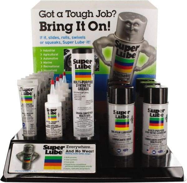 Synco Chemical - 4 oz, 3 oz, 11 oz & 14.1 oz Display Synthetic Lubricant - Translucent, Food Grade - Apex Tool & Supply