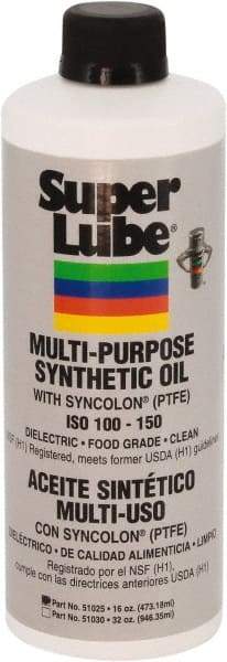 Synco Chemical - 1 Pint Bottle Oil with PTFE Direct Food Contact White Oil - Translucent, -45°F to 450°F, Food Grade - Apex Tool & Supply