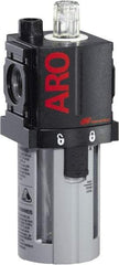 ARO/Ingersoll-Rand - 3/8" NPT, 150 Max psi Compact Modular Lubricator - Polycarbonate Bowl, Aluminum Body, 105 CFM, 125°F Max Temp, 2.2" Long x 2.24" Wide x 5.99" High - Apex Tool & Supply