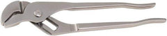 Aven - 9-1/2" OAL, 1-1/4" Max Capacity, 25mm Jaw Length x 1/4" Jaw Width, 4 Position Groove Joint Tongue & Groove Pliers - Serrated Angled Jaws, Angle Head, Stainless Steel Handles - Apex Tool & Supply