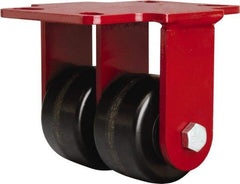 Hamilton - 3-1/4" Diam x 2" Wide x 5-1/4" OAH Top Plate Mount Rigid Caster - Phenolic, 1,400 Lb Capacity, Straight Roller Bearing, 4-1/2 x 6-1/2" Plate - Apex Tool & Supply