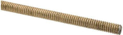 Value Collection - 1/4-20 UNC (Coarse), 3' Long, Alloy Steel Threaded Rod - Yellow Zinc-Plated Finish, Right Hand Thread - Apex Tool & Supply