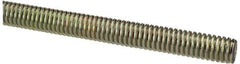 Value Collection - 5/16-18 UNC (Coarse), 6' Long, Alloy Steel Threaded Rod - Yellow Zinc-Plated Finish, Right Hand Thread - Apex Tool & Supply