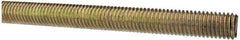 Value Collection - 1/2-13 UNC (Coarse), 3' Long, Alloy Steel Threaded Rod - Yellow Zinc-Plated Finish, Right Hand Thread - Apex Tool & Supply