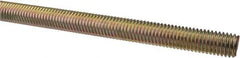 Value Collection - 1/2-13 UNC (Coarse), 6' Long, Alloy Steel Threaded Rod - Yellow Zinc-Plated Finish, Right Hand Thread - Apex Tool & Supply