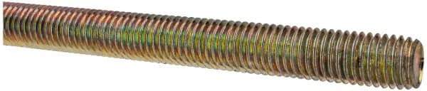 Value Collection - 5/8-11 UNC (Coarse), 3' Long, Alloy Steel Threaded Rod - Yellow Zinc-Plated Finish, Right Hand Thread - Apex Tool & Supply