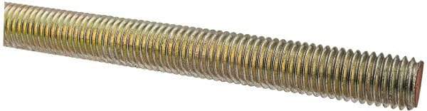 Value Collection - 5/8-11 UNC (Coarse), 6' Long, Alloy Steel Threaded Rod - Yellow Zinc-Plated Finish, Right Hand Thread - Apex Tool & Supply
