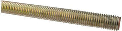Value Collection - 5/8-11 UNC (Coarse), 6' Long, Alloy Steel Threaded Rod - Yellow Zinc-Plated Finish, Right Hand Thread - Apex Tool & Supply