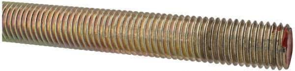 Value Collection - 3/4-10 UNC (Coarse), 6' Long, Alloy Steel Threaded Rod - Yellow Zinc-Plated Finish, Right Hand Thread - Apex Tool & Supply