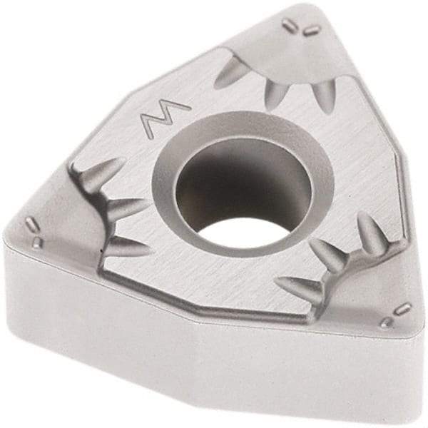 Seco - WNMG332 W-MF5 Grade TP1501 Carbide Turning Insert - Al2O3 Finish, 80° Trigon, 3/8" Inscr Circle, 3/16" Thick, 1/32" Corner Radius - Apex Tool & Supply