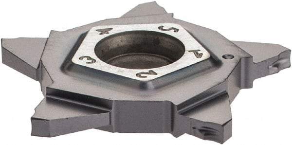Iscar - 24N157J015PENTA J Grade IC908, 1.57mm Cutting Width Carbide Grooving Insert - 3mm Max Depth of Cut, Neutral, 0.15mm Corner Radius, TiAlN Finish - Apex Tool & Supply