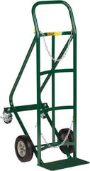 Little Giant - 800 Lb Capacity 40" OAH Cylinder Hand Truck - 8 x 14" Base Plate, Continuous Handle, Steel, Solid Rubber Wheels - Apex Tool & Supply