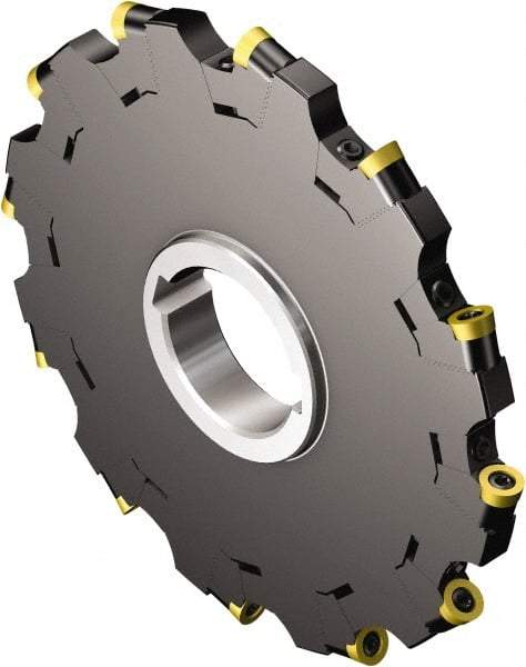Sandvik Coromant - Arbor Hole Connection, 0.3937" Cutting Width, 2.0669" Depth of Cut, 162mm Cutter Diam, 1.5748" Hole Diam, 12 Tooth Indexable Slotting Cutter - N331.32 Toolholder, Sxx.. MQ Insert, Neutral Cutting Direction - Apex Tool & Supply