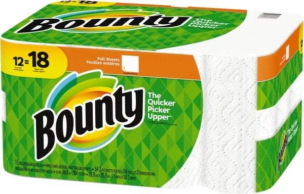 Bounty - Perforated Roll of 2 Ply White Paper Towels - 11" Wide - Apex Tool & Supply