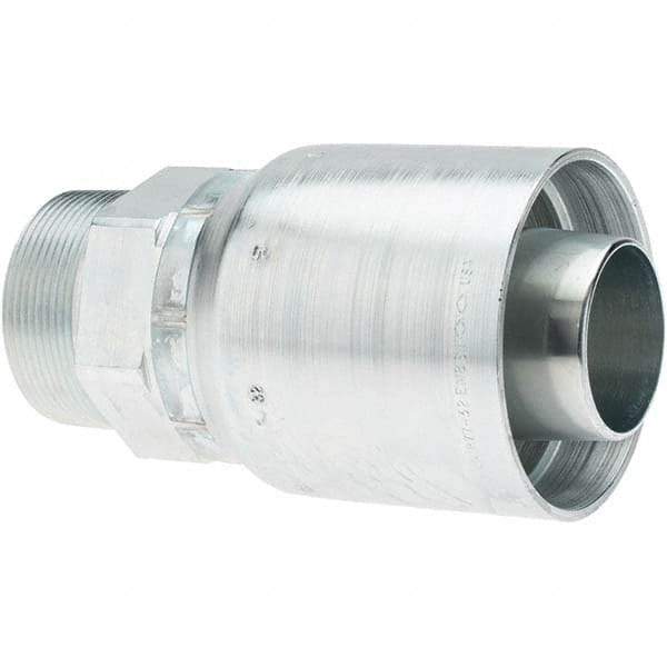 Parker - 2 - 11-1/2 NPTF Steel Hydraulic Hose Male Taper Pipe Rigid Straight Fitting - 5,000 psi, -32 Hose Size, 2" Hose Diam, Series 77 - Apex Tool & Supply
