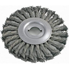 Brush Research Mfg. - 6" OD, 1/2 & 5/8" Arbor Hole, Knotted Carbon Wheel Brush - 5/8" Face Width, 1-7/16" Trim Length, 8,000 RPM - Apex Tool & Supply